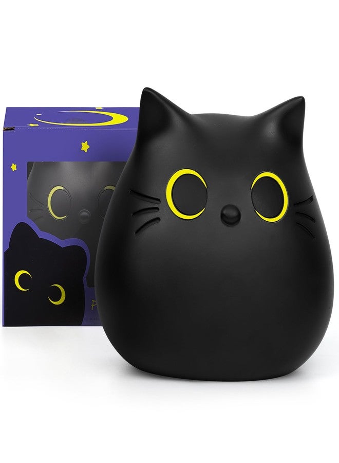 JIZWPOOM Piggy Bank, Black Cat Money Saving Box Gifts for Kids, Black Cat Bank Coin Box Cat Coin Bank Piggy Bank Toy for Adults Boys Girls Birthday 7 X 6 inches - Image 1